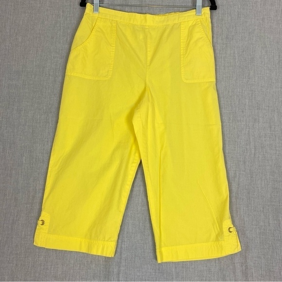 Alfred Dunner Capris Sz 12P Cotton Lightweight Pull On Elastic Split Hem - Picture 1 of 5